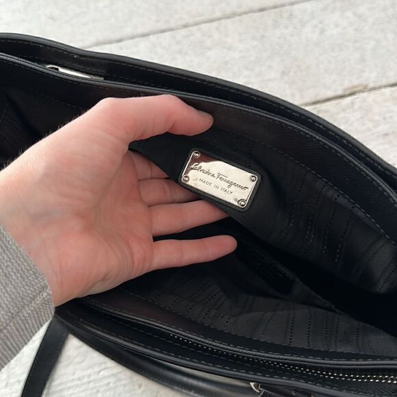 Salvatore Ferragamo Black Leather 2 Way Handbag - Picture 6 of 6